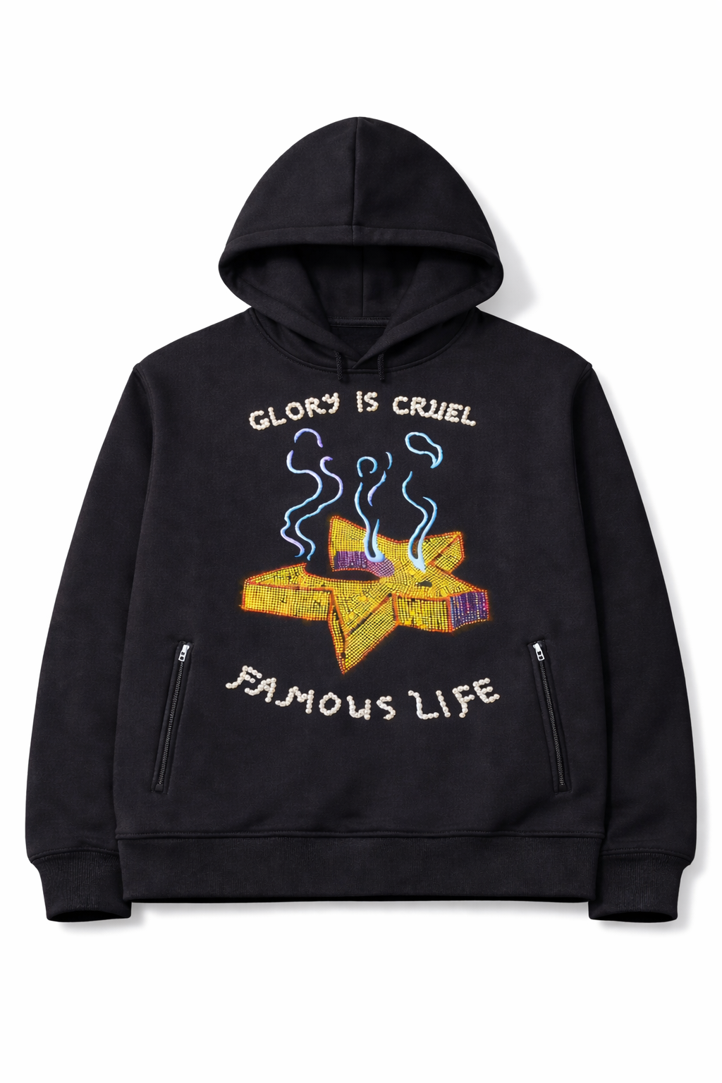 “Glory is Cruel” Rhinestone + Pearl Hoodie